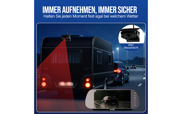 Produktbild Falcon Magnetic Wireless Camera System R&uuml;ckfahrkamera magnetisch mit 7 Zoll Monitor 1
