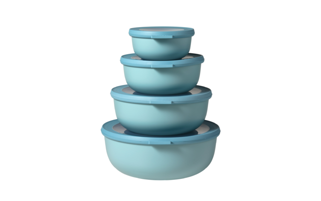Mepal Cirqula multi bowl set round 4 pieces 350 / 750 / 1250 / 2250 ml nordic green
