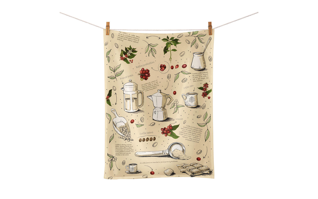 Bioloco Organic kitchen towel World of Coffee Linge de cuisine