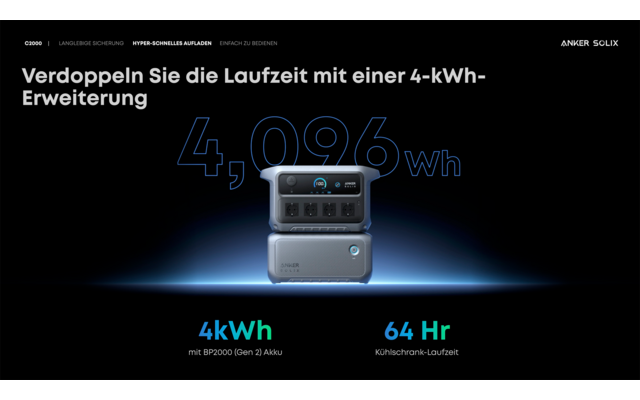 Produktbild Anker Solix C2000 Gen 2 Powerstation 2048 Wh 2400 W mit 800 W Solareingang 1