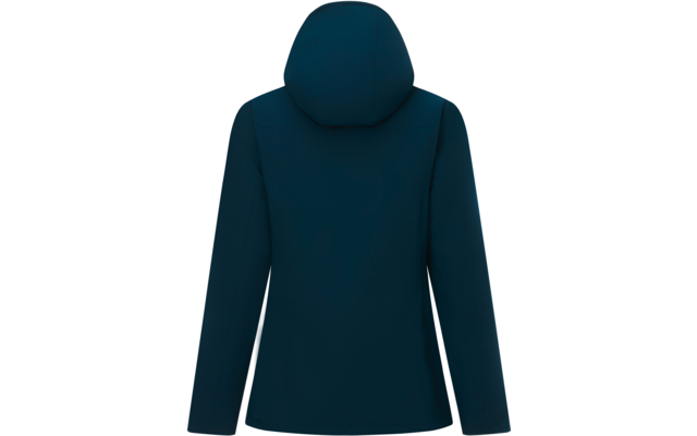 Dunkelblaue Kapuzenjacke, Rückansicht, lange Ärmel, einfarbig