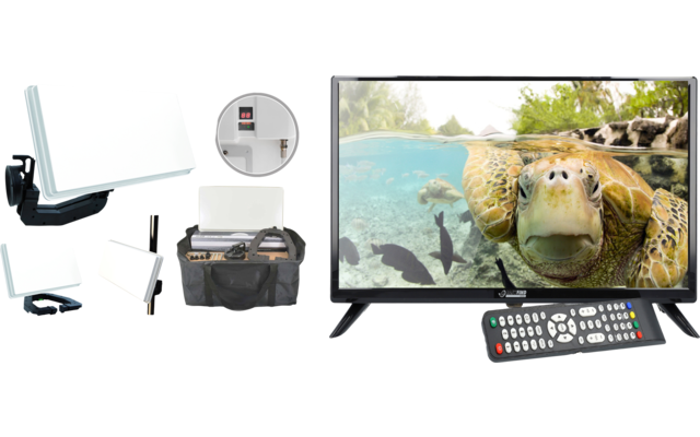 Easyfind Traveller Kit II TV Camping Set with 24 inch Sat System and 24 inch Travel TV
