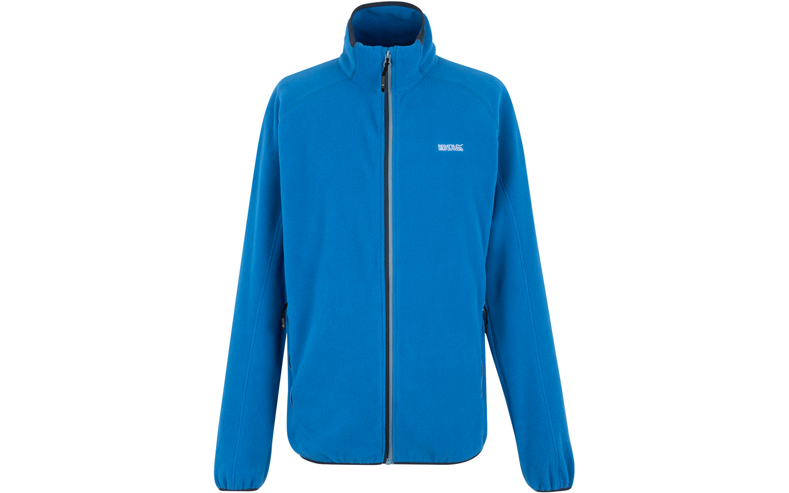 Blaue Jacke mit Reißverschluss und Stehkragen