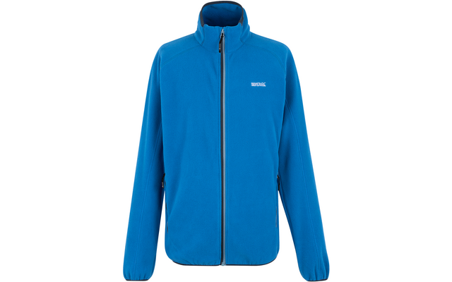 Blaue Jacke mit Reißverschluss und Stehkragen