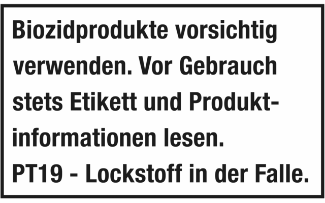 Usar los productos biocidas con precaución. Leer siempre la etiqueta y la información del producto antes de usar. PT19 - atrayente en la trampa