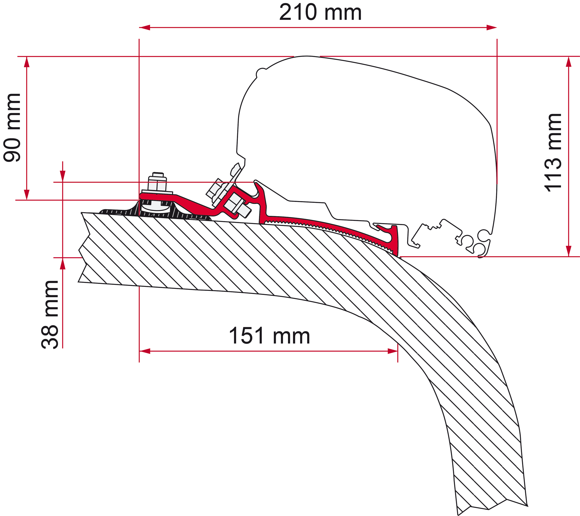 Kit Support Standard Pour Auvent FIAMMA F80/F65 - Réf 98655-855 - Neuf