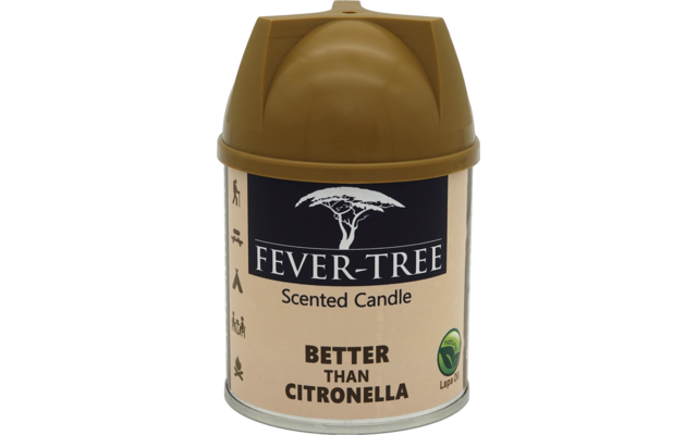 Braune Dose mit Deckel, Aufschrift Fever-Tree Better Than Ever Scented Candle