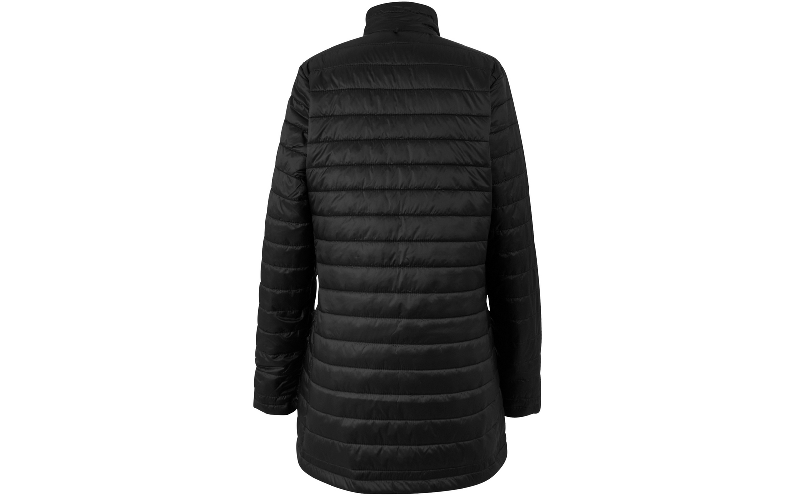 Schwarze gesteppte Jacke, Rückansicht