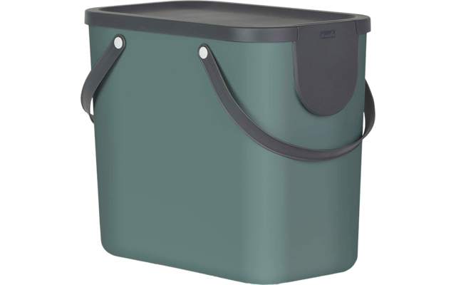 Rotho Albula recycling waste system 25 litres dark green