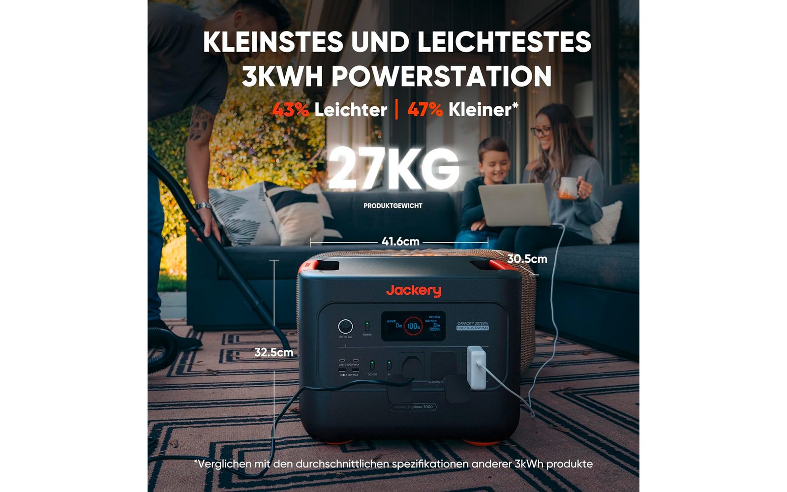 Produktbild Jackery Explorer 3000 v2 tragbare Powerstation 3072 Wh / 3600 W 1