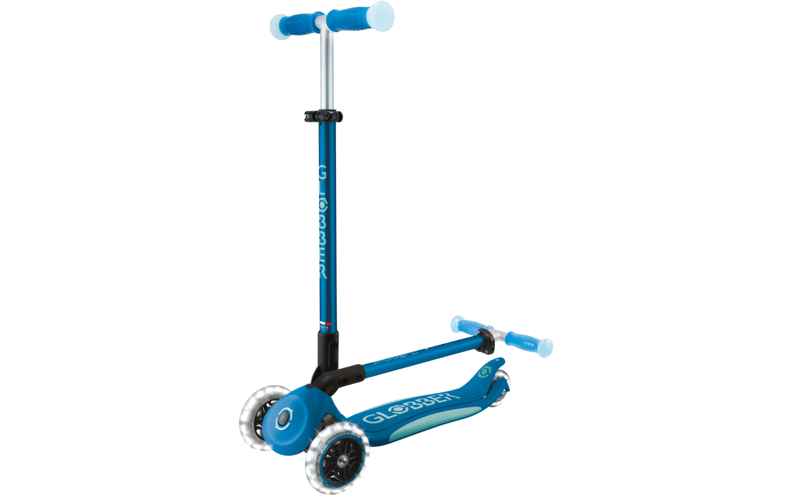 Produktbild Globber Elite Lights Glow Dreirad Scooter h&ouml;henverstellbar mit LED Leuchtrollen 1