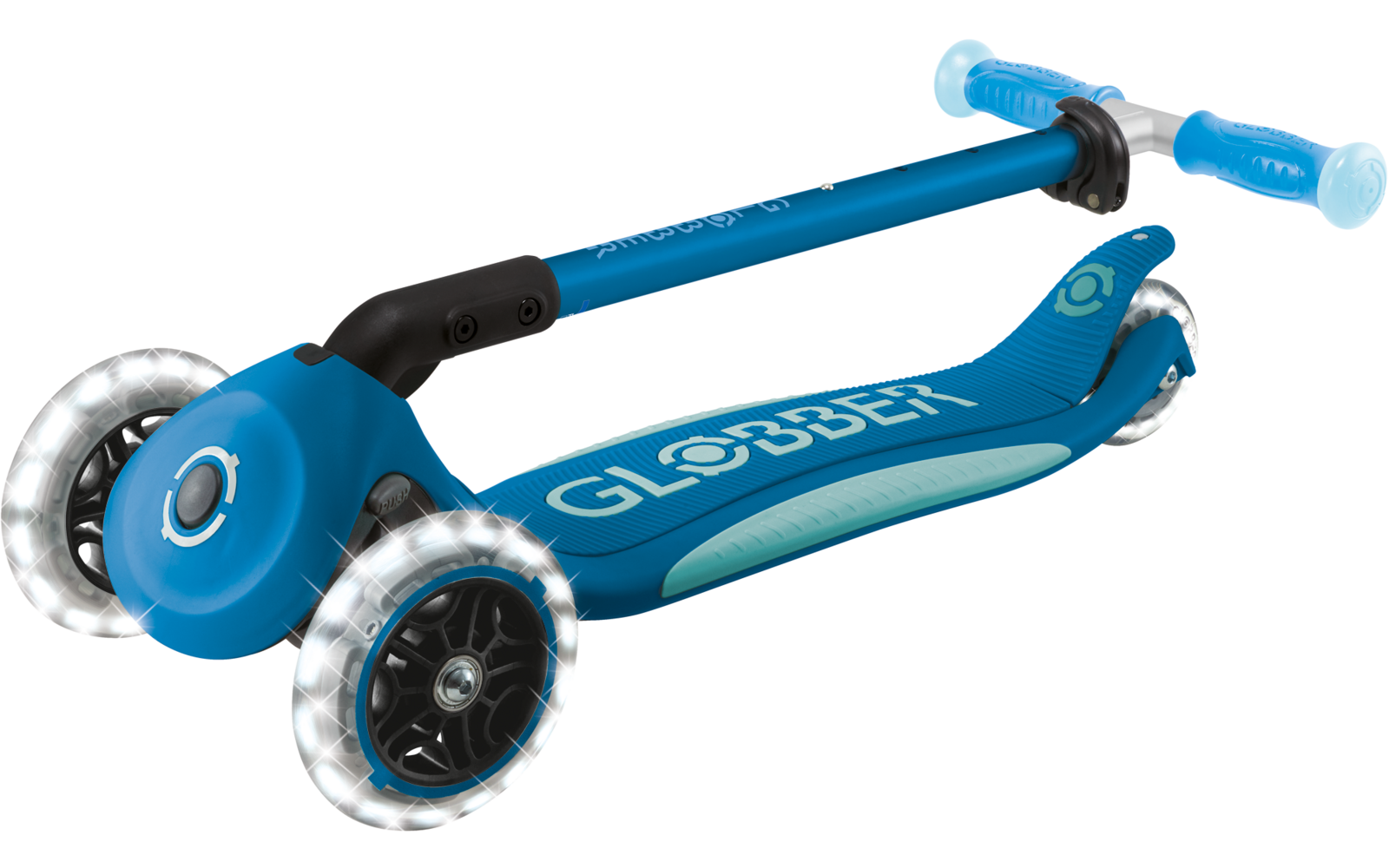 Produktbild Globber Elite Lights Glow Dreirad Scooter h&ouml;henverstellbar mit LED Leuchtrollen 1