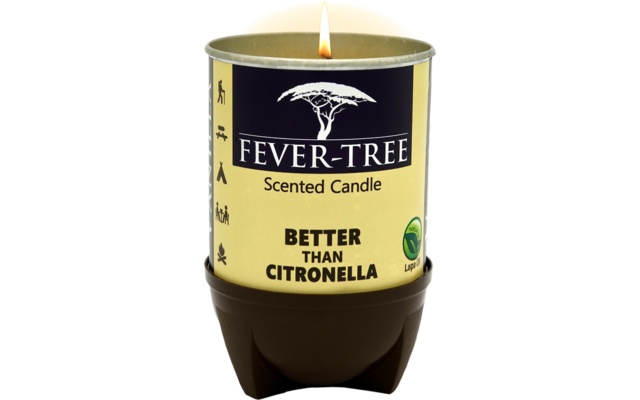 Beige Duftkerze im Glas mit dem Schriftzug 'Fever-Tree Scented Candle Better Than Better'