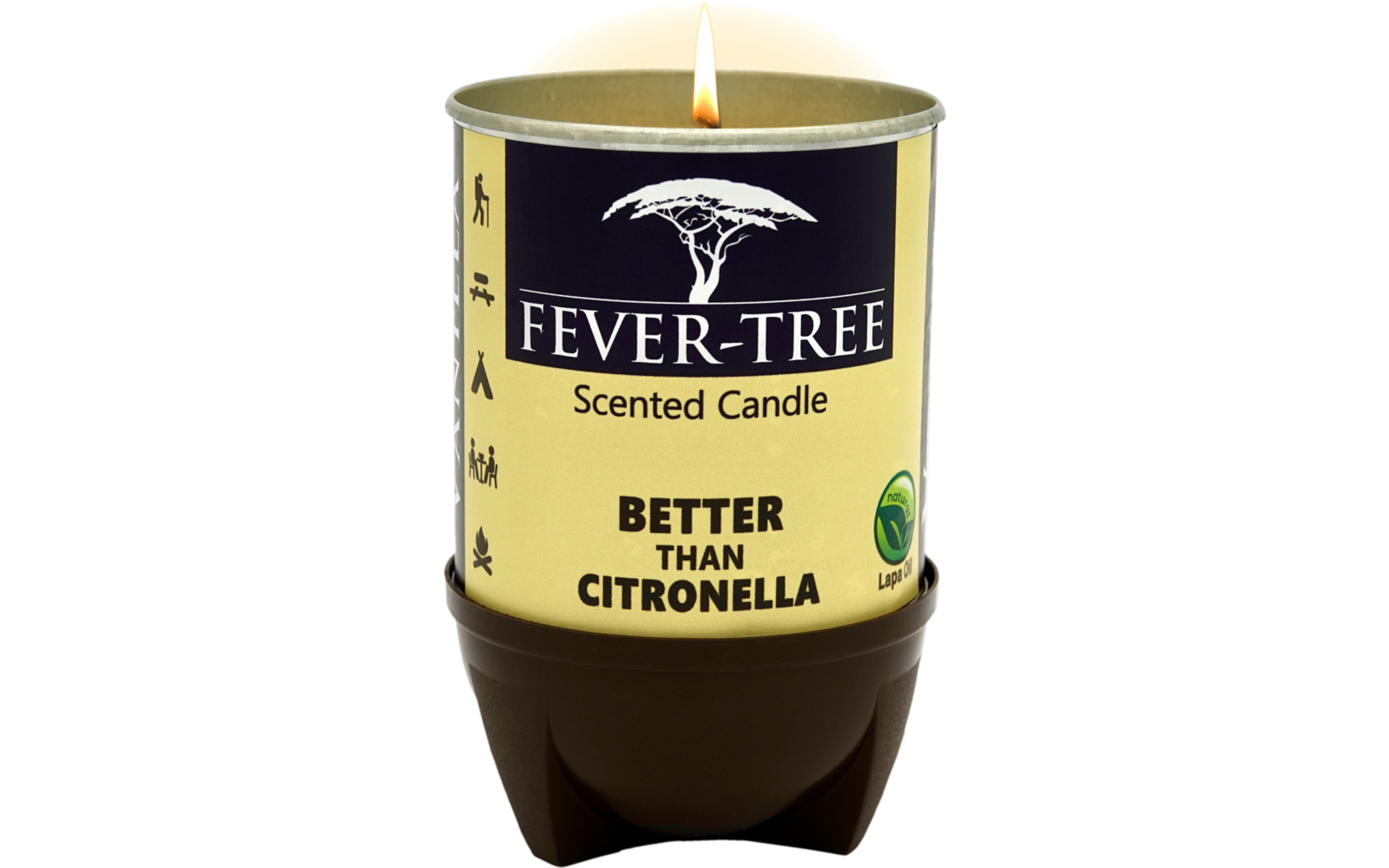 Beige Duftkerze im Glas mit dem Schriftzug 'Fever-Tree Scented Candle Better Than Better'