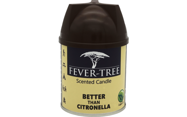 Dunkle Plastikflasche mit gelbem Etikett, darauf Text und Logo von Fever-Tree