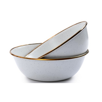 Barebones emailliertes Sch&uuml;ssel Set Enamel 2 teilig egg shell