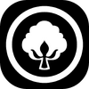 Icon of a tree inside a circle on a black background