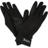 Ein Paar schwarze Handschuhe aus Stoff mit elastischem Handgelenk
