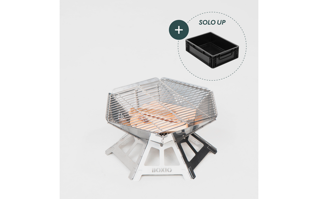 Produktbild Boxio Fire Set Feuerschale mit Grillrost und Solo Up Eurobox 1