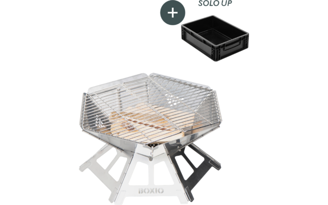 Produktbild Boxio Fire Set Feuerschale mit Grillrost und Solo Up Eurobox 1