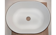 100174 265115 - Lavabo da appoggio Castagnari semicircolare bicolore nero/bianco opaco in Ocritech 35 x 26 x 10,7 cm