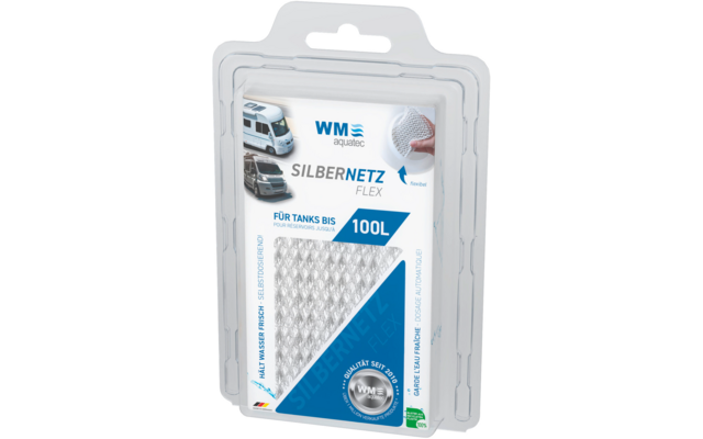 Verpackung mit silberner Flexfolie für Wassertanks bis 100 Liter