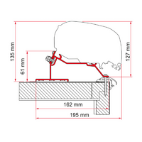 Adaptateur d&rsquo;auvent Caravan Roof pour F80 / F65, 320 cm Fiamma