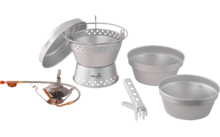265765 - Easy Camp Sturmkocher und Herd-Set mit Windschutz 1600 W