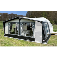 Walker Scandic 300 Wohnwagen  Vorzelt Anthrazit mit Stahlgest&auml;nge Gr&ouml;&szlig;e 870 Umlaufma&szlig; 856 - 885 cm