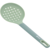 Grüner Küchenschöpflöffel mit Löchern im Schöpflöffelkopf