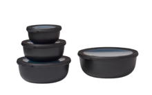 Mepal Cirqula multi bowl set round 4 pieces 350 / 750 / 1250 / 2250 ml nordic black