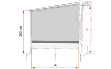 Fiamma Sun View Side Van F43van Paroi latérale pour auvent
