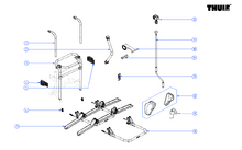 Thule Schienenbügel ohne Schienen für für Fahrradträger Lift V16 Manual / 12 V – Thule Ersatzteilnummer 1500603484