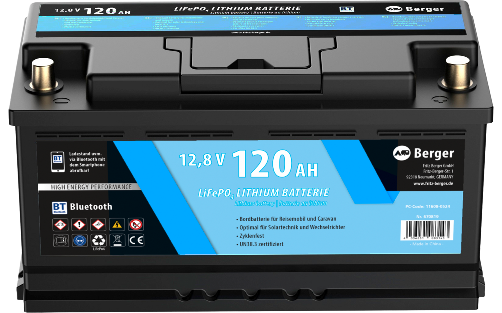 Batterijlader met digitaal scherm en twee aansluitingen