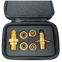 DREHMEISTER Gas Flaschen Adapter Set EU inklusive Etui - Gas-Entnahme 6-teilig