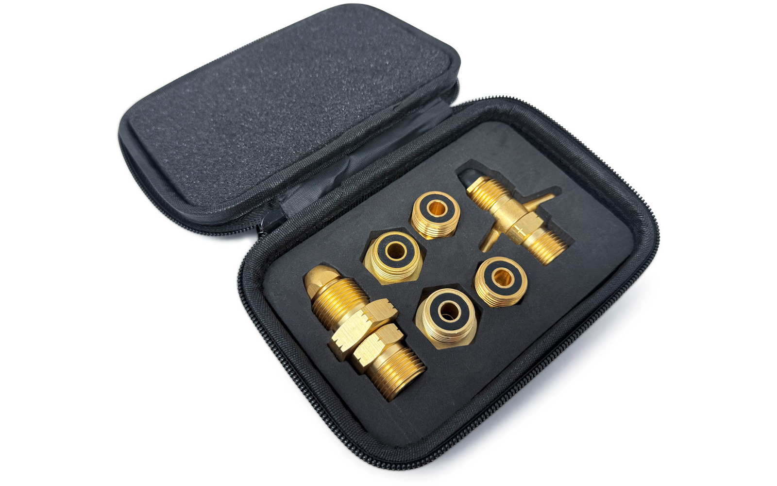 Produktbild DREHMEISTER Gas Flaschen Adapter Set EU inklusive Etui - Gas-Entnahme 6-teilig 1