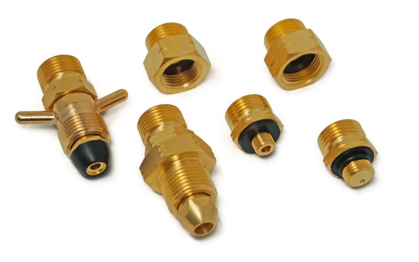 Produktbild DREHMEISTER Gas Flaschen Adapter Set EU inklusive Etui - Gas-Entnahme 6-teilig 1