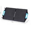 Pannello solare pieghevole con due segmenti e maniglie blu, misure laterali visibili