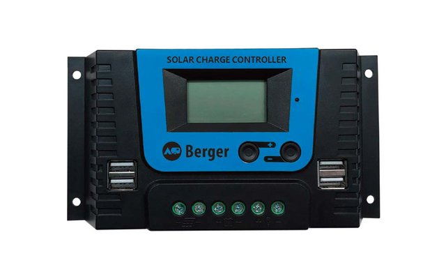 Regolatore di carica solare con schermo e più collegamenti