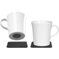 Juego de 2 tazas man&eacute;ticas de porcelana para Expresso incl. posavasos de nano gel met&aacute;lico 270 ml negro Silwy&reg;