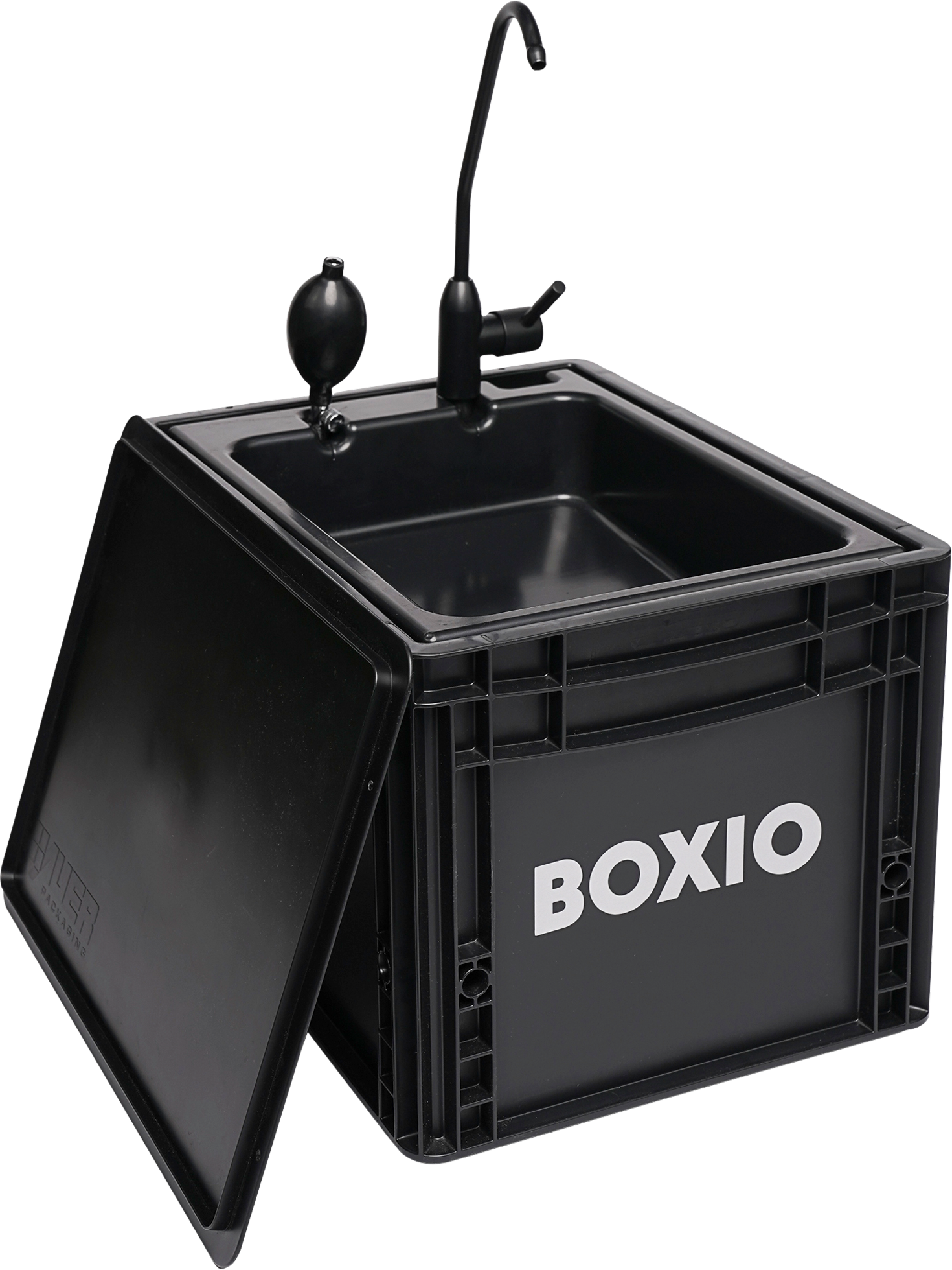 BOXIO - WASH: lavabo móvil con bomba manual, lavabo para furgoneta