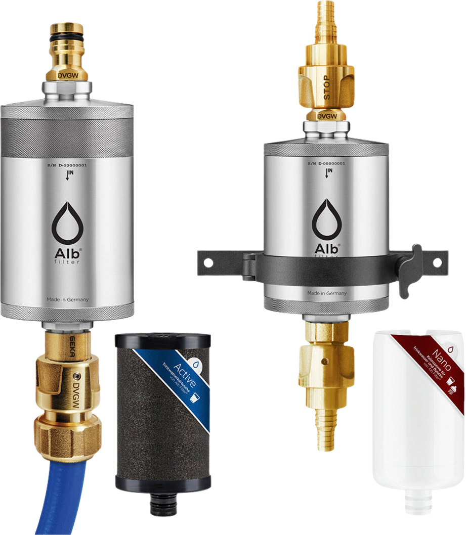 Alb Filter® PRO CAMPER Set Trinkwasserfilter Kombination Edelstahl