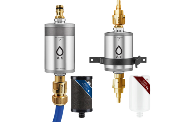 Alb Filter® PRO CAMPER Set di filtri per acqua potabile combinati in acciaio inox naturale