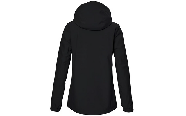 Schwarze Jacke mit Kapuze, Rückansicht