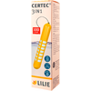 Packaging with the text "CERTEC 3IN1", image of a yellow cylindrical stick with white squares, red label "100 LITER", water line and splash, brand name "LILIE" with lily logo