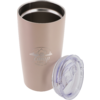 Beige thermo beker met open transparante deksel