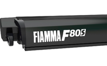 Black awning with white lettering Fiamma F80S