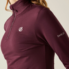 Haut avec fermeture éclair et logo sur la poitrine, couleur bordeaux