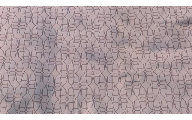 Nahaufnahme eines Tuchs mit geometrischem Muster in Grau- und Rosatönen