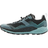 Ein sportlicher schwarzer und blauer Laufschuh mit leichter Sohle